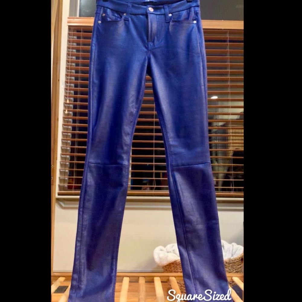 NWT 7 For All Mankind Pebbled Leatherlike Skinnies